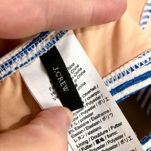J. Crew Preppy Nautical Lace-up Bikini Top in Faded Stripe Size Medium - Picture 5 of 8
